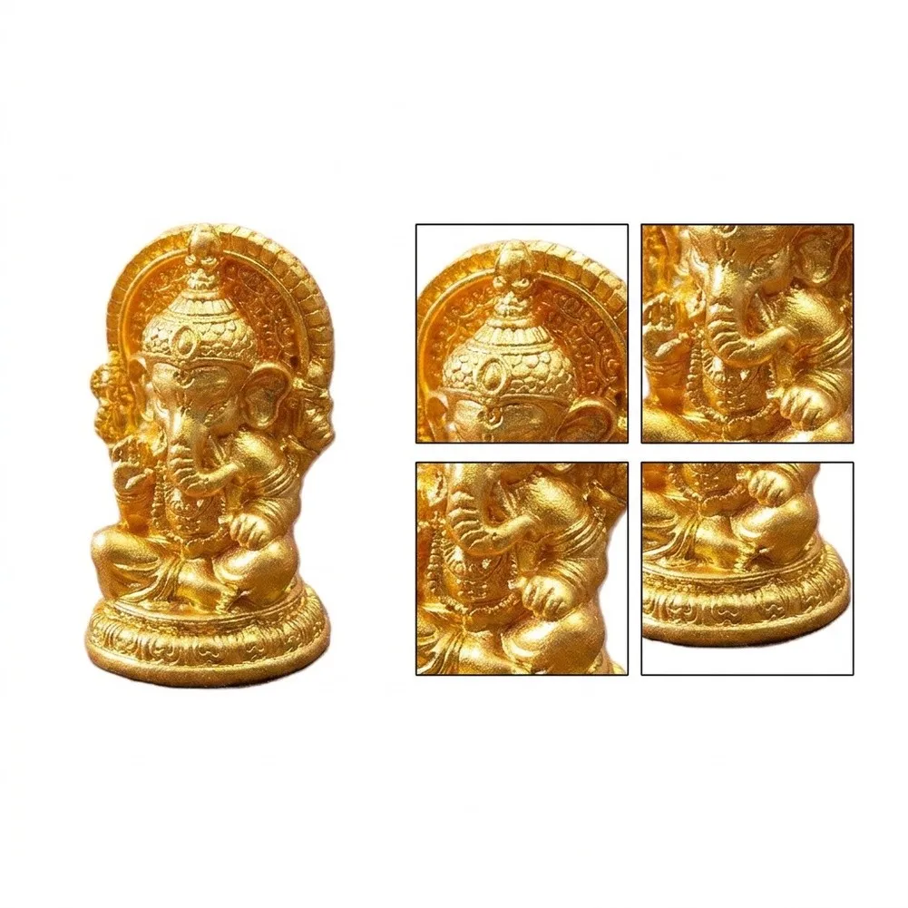 Desktop Miniature Ornaments Miniature Ganesha Figurines Sturdy Resin Material Miniature Landscape Figurine Set
