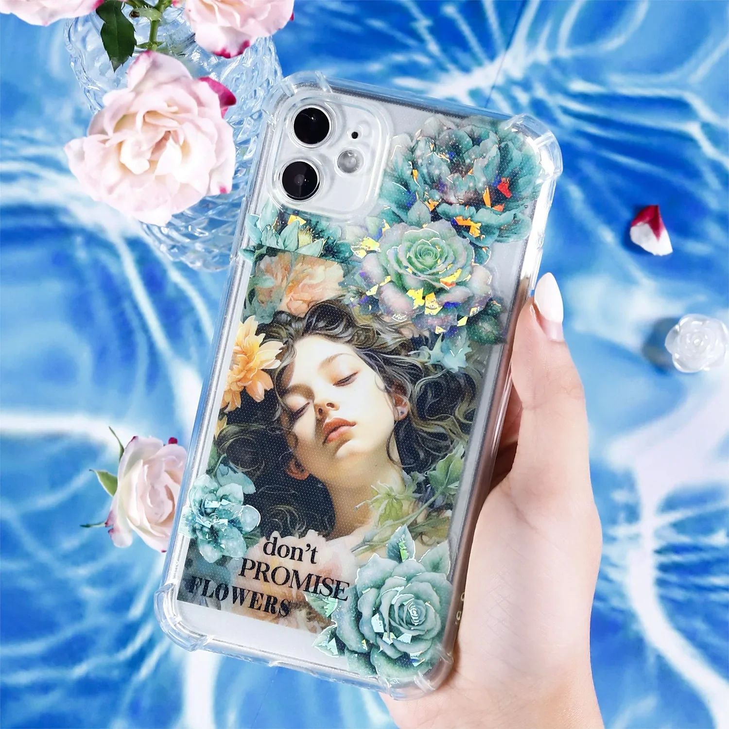 15 Pcs/pack Cloud Sea Flower Dream Series Decorative Sticker Shell Light Collage Scrapbooking Label Diary Album Journal Planner