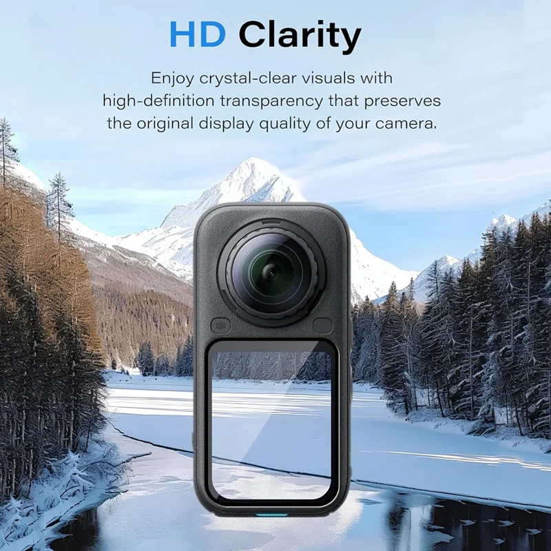 Osłona obiektywu do kamery Insta360 X6, szkło hartowane, silikonowa osłona ochronna, linka zabezpieczająca przed zgubieniem, akcesoria do Insta360 X6 — zdjęcie produktu 5