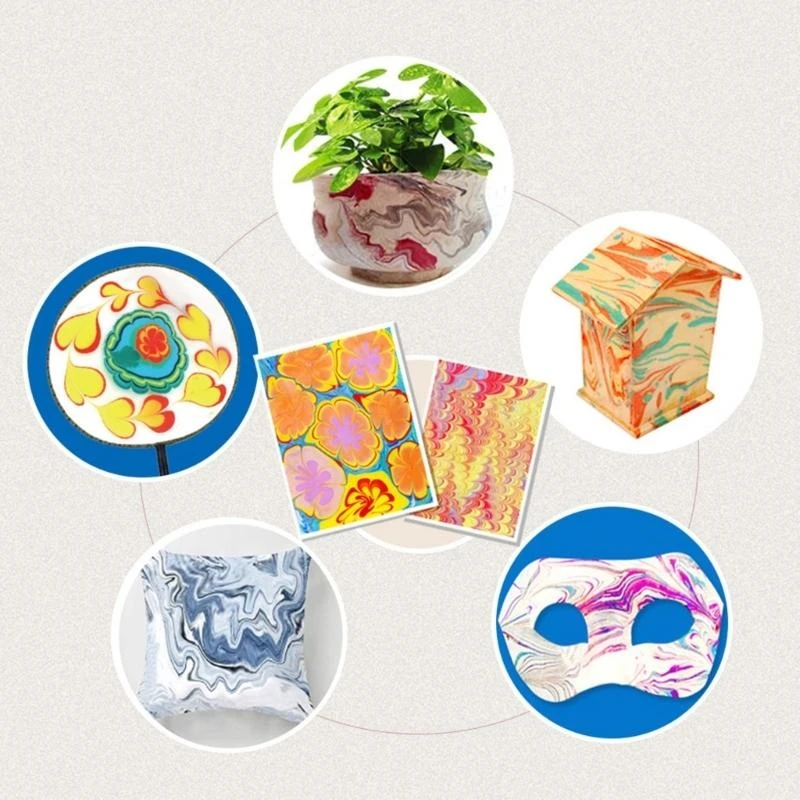 

R1WD Funny Water Marbling Paint for Teens Preteens Kids Present 6/12 Colors/6ml