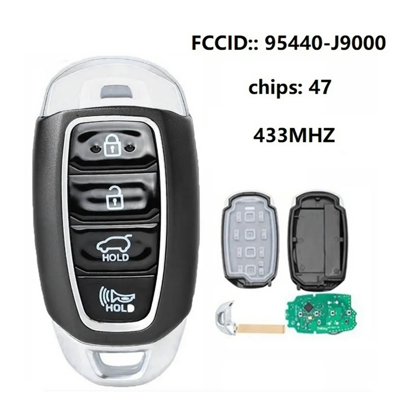 Control remoto tarjeta inteligente Control remoto llave de coche 95440-J9000 433,92 Mhz ID47 TQ8-FOB-4F18 para Hyundai Kona