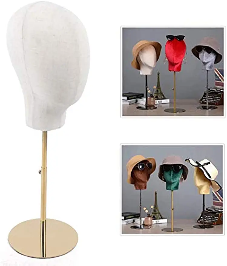 

Adjustable Mannequin Head Hat Rack Wig Display Stand Metal Hat Cap Hair Display Holder