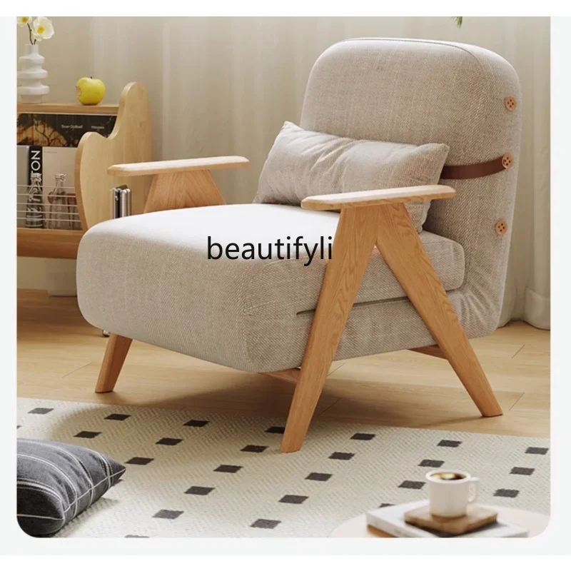 

Solid Wood Sofa Bed Living Room Foldable Dual-Use Single Sofa Japanese Multi-Functional Small Apartment Sofa Bed furniture
