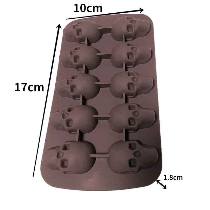 10 Zellen 3d Schädel Eiswürfel form Silikon Eiswürfel schale Eiswürfel hersteller DIY Whisky Cocktail Kugelform Schokoladen gebäck form