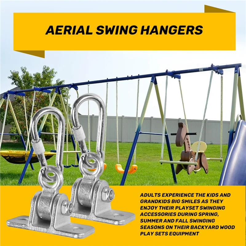 

Locking Snap Hooks Heavy Duty Swing Hook Hangers Seat Trapeze Sets Static Tension 5000 Lb Capacity