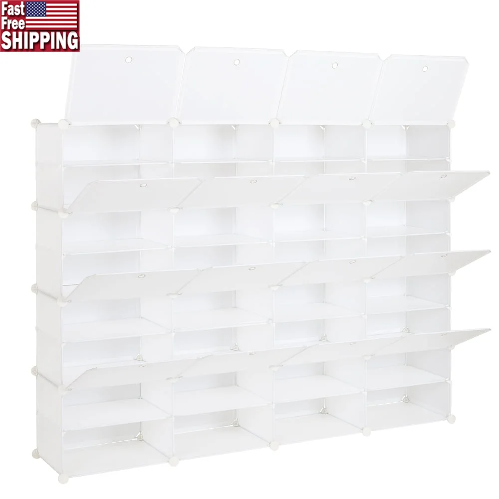 

DIY Modular Storage Cube Organizer Plastic Shelving Unit Translucent Design Closet System Multi-Purpose Bookcase Home Office