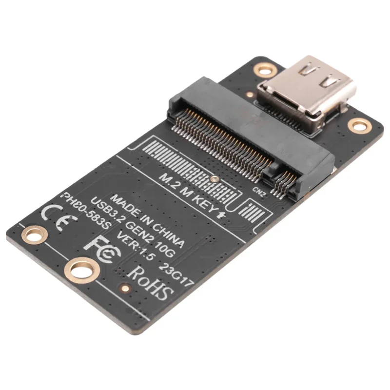 1 Piece M.2 To Type-C SSD Enclosure Adapter M2 NVME HDD Enclosure Interposer Board Black