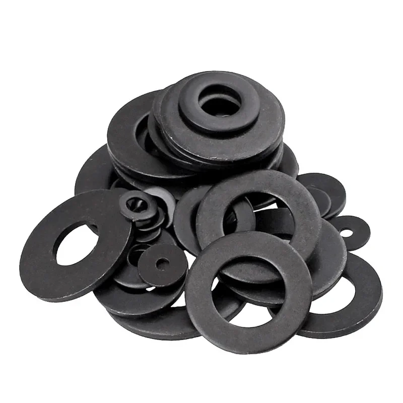 2~50PCS Black Alloy Steel Washer M2 M2.5 M3 M4 M5 M6 M8 M10 M12 M14 M16 M20 M22 M24 M27 M30 Flat Gasket