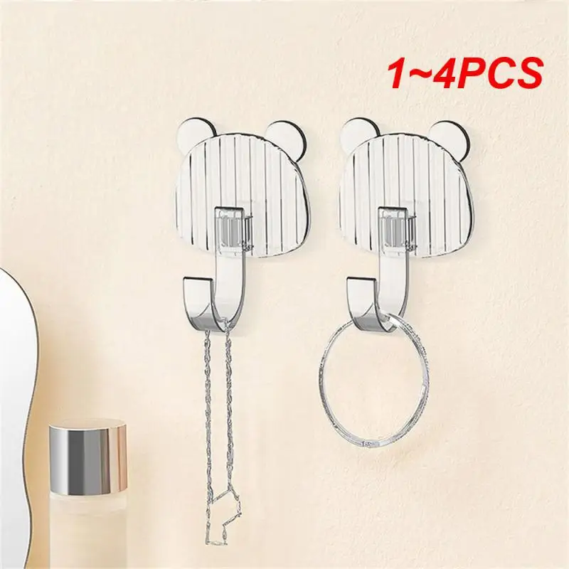 1~4PCS Storage Hook Seamless And Traceless Translucent Bag Sticky Hook Household Products Best Seller Decorative Hook