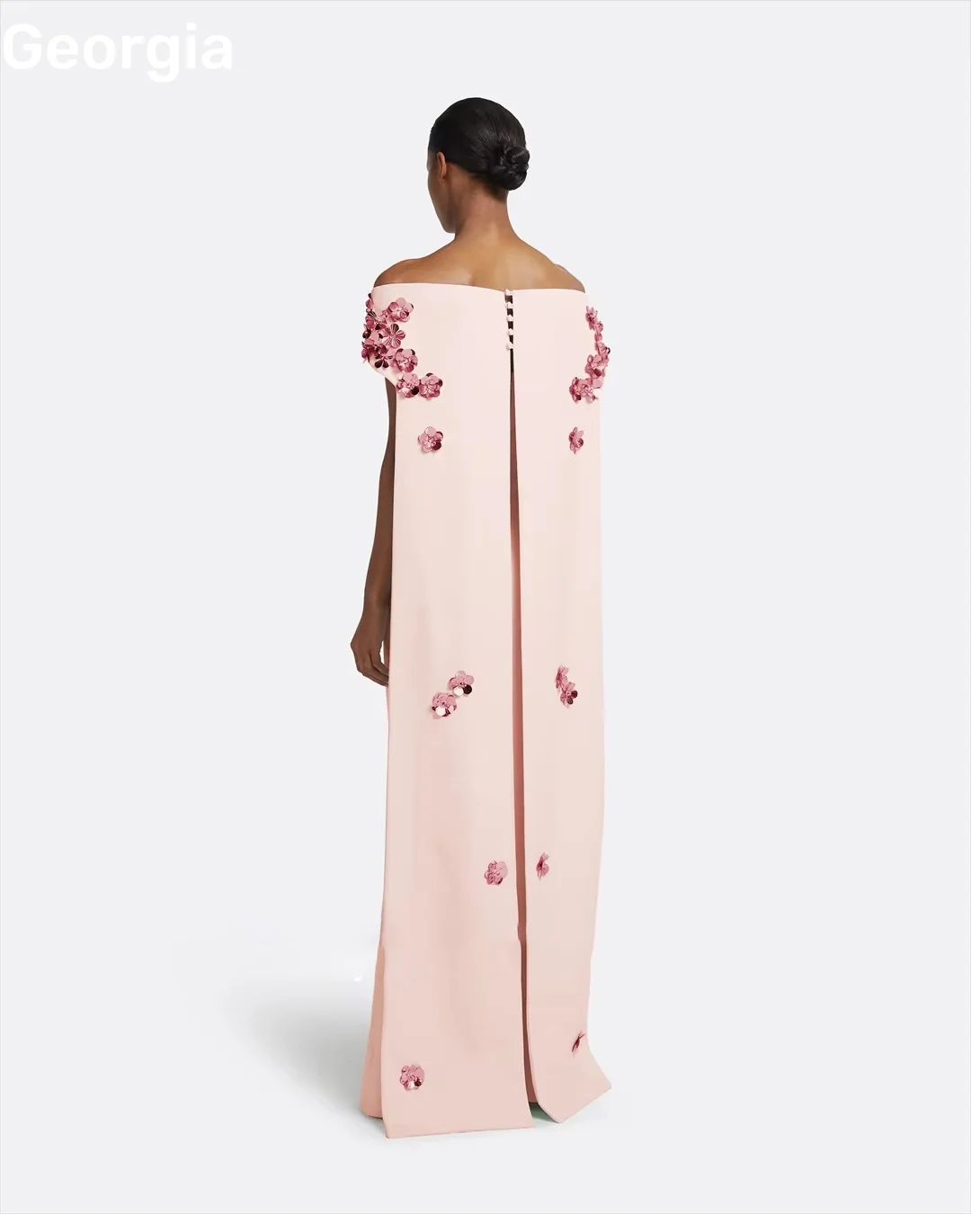 فساتين سهرة فاخرة عمود مخصص خارج على الكتف طول الأرض كشكش فساتين لحضور الحفلات الموسيقية كاب الأشرطة Vestidos De Fiesta سحاب U #3