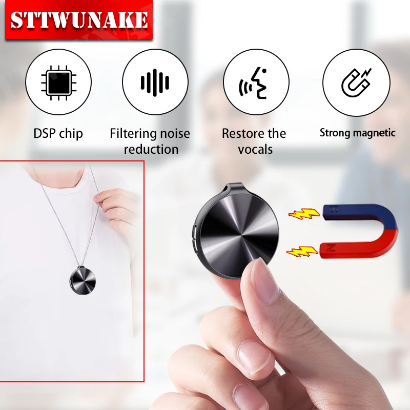 

Mini Voice Activated Recorder Built-in Magnet Small Digital Audio Recording Device Sound Dictaphone STTWUNAKE