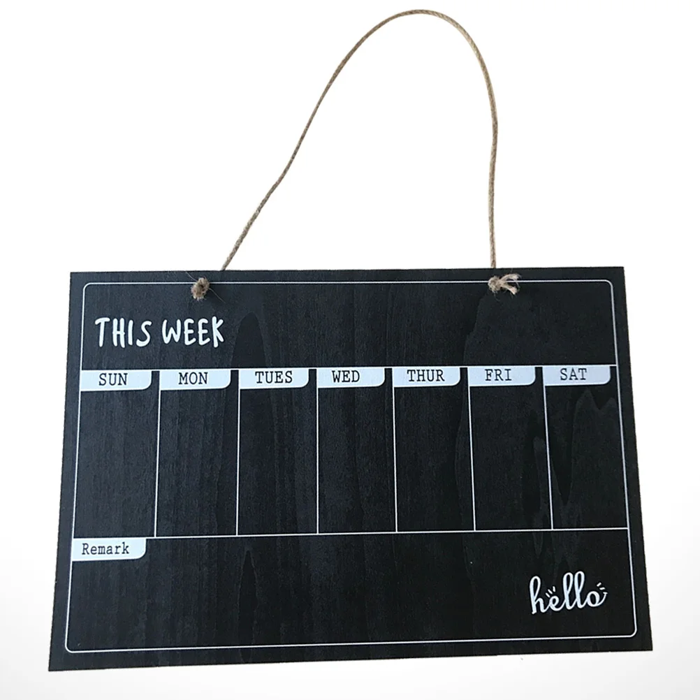 Imagem -04 - Pequeno e Fresco Blackboard Chalk Wooden Weekly Planner Chalkboard Calendário Pendurado