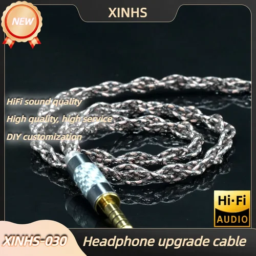 XINHS 구리 실버 합금 OCC 하이브리드 오일 침수 그래핀 업그레이드 케이블, 탕주 IEM에 적합, 4 밸런스 3.5mm 입체