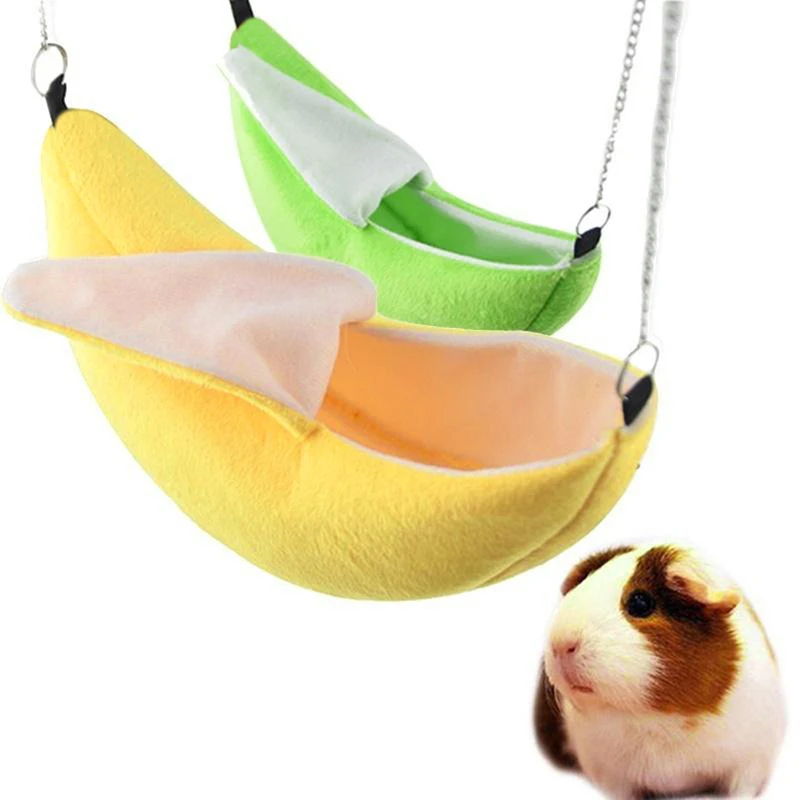 Banana Shape Nest Plush Cotton Hamster Warm House Hammock Rat Mouse Living House Hanging Tree Beds Hamster Accessories 2024 view 2