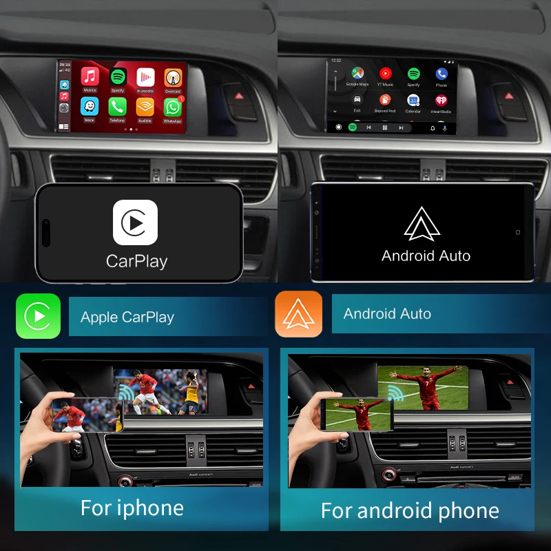 Wireless Apple CarPlay Android Auto Interface for Audi A4 A5 B8 2008-2016, with Mirror Link AirPlay Car Play Navi