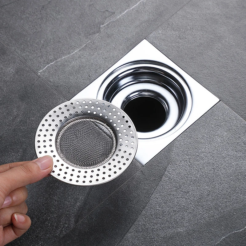 4 Pcs Water Sink Filters Stainless Steel Floor Drain Filter Bathtub Hair Catcher Stopper Kitchen Sink Drain Basket