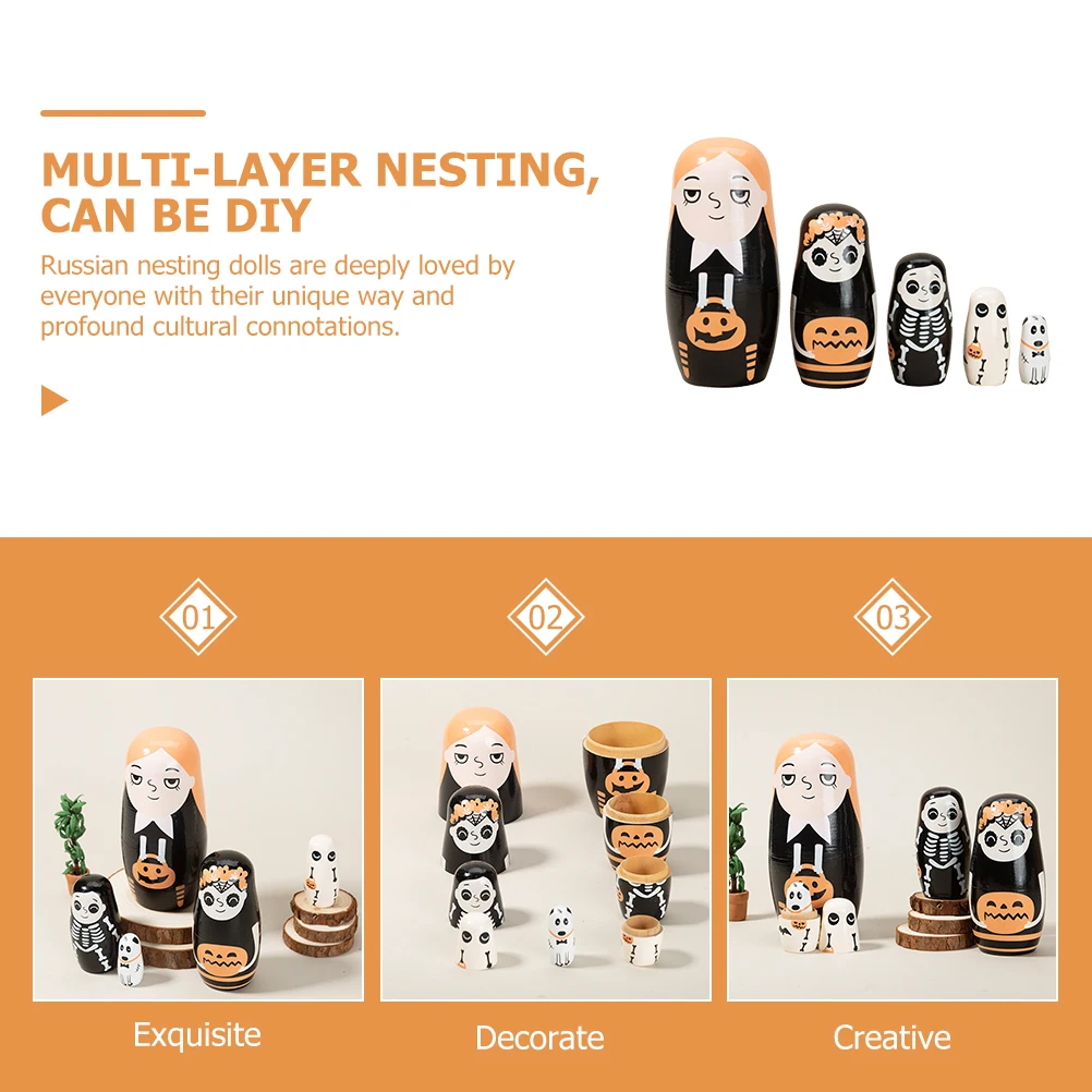 

Matryoshka Unique Nesting Toy Toys Wood Hand Painted Multi-layer