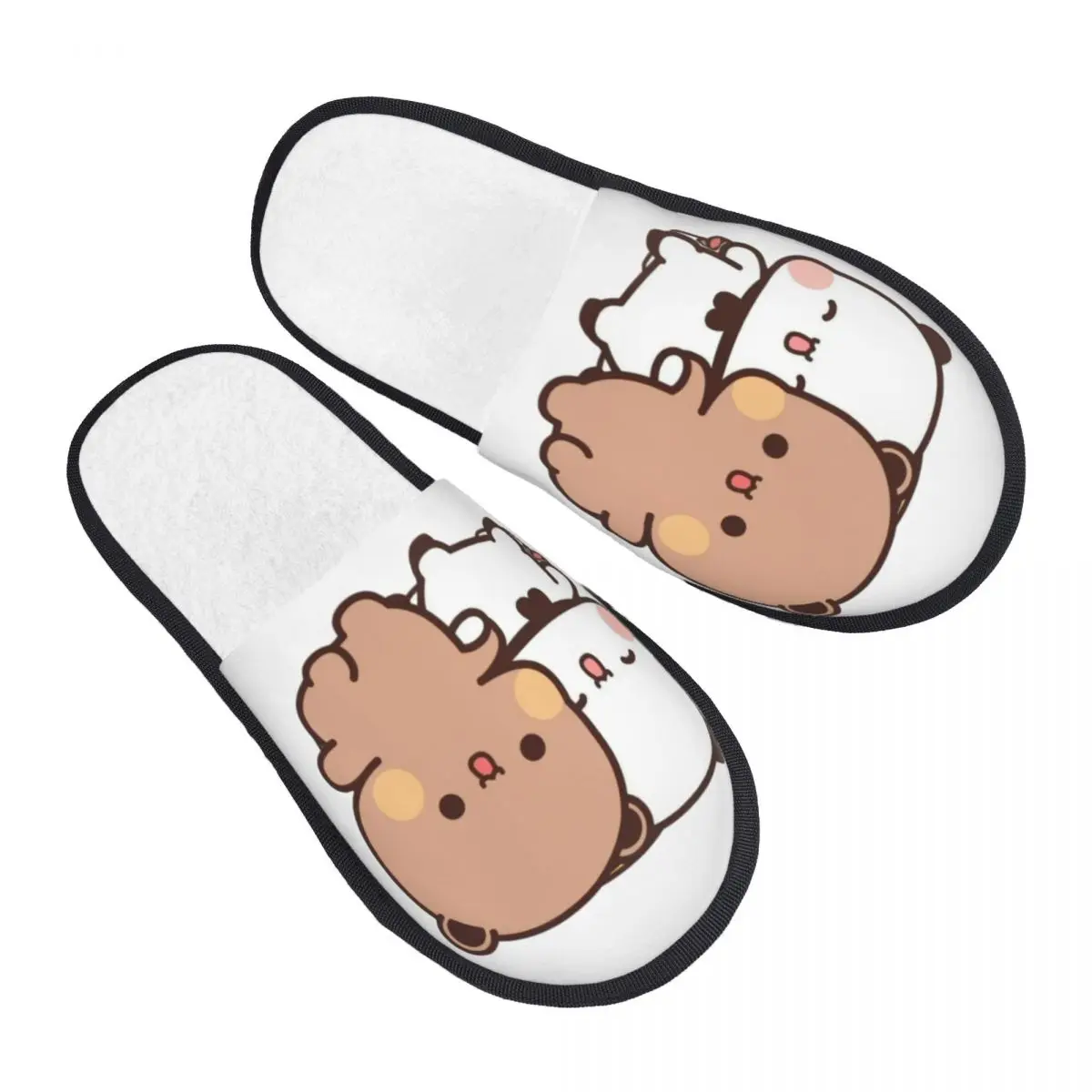 

Print Panda Bear And Brownie True Love Bubu Dudu Couple House Slippers Cozy Warm Memory Foam Fluffy Slipper Indoor Outdoor Shoes