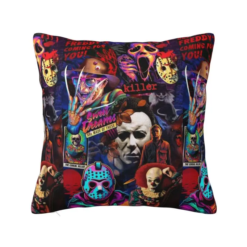 Custom T-Terrifiers Christmas Horror Movie Cushion Covers Sofa Living Room Square Throw Pillow Cover