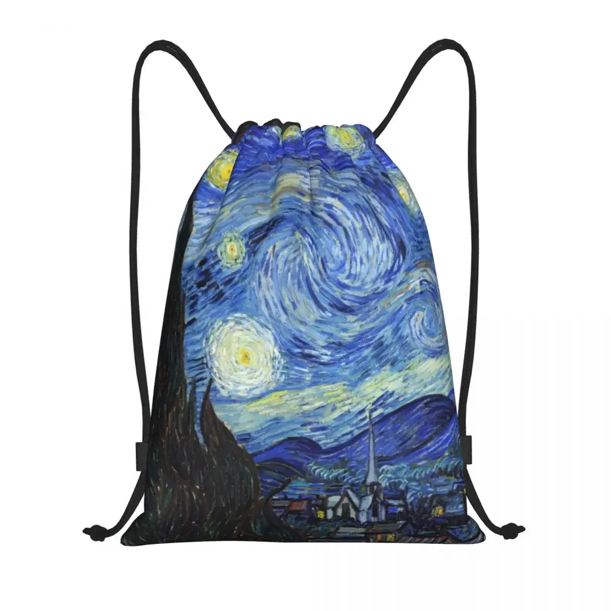 Custom Vincent Van Gogh Starry Night Drawstring Bags Women Men Portable Gym Sports Sackpack Art Painting Training Backpacks