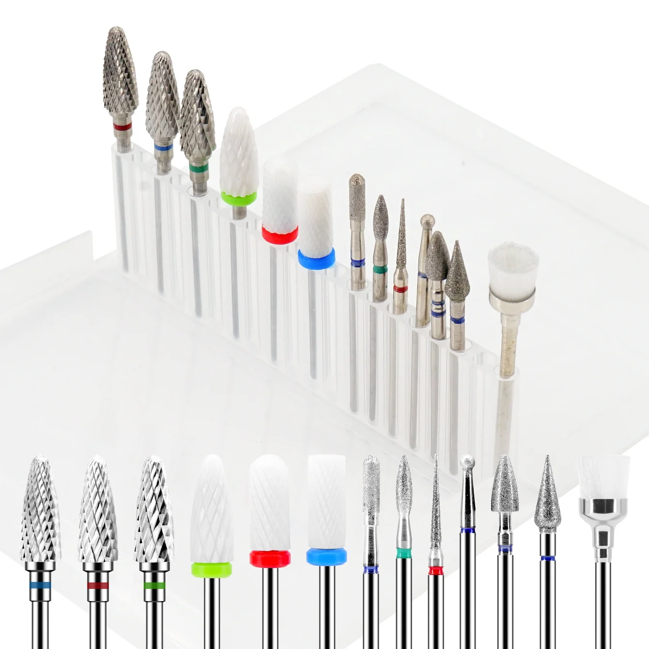 13 unids/caja cortadores de uñas multifuncionales brocas eléctricas para manicura pedicura aleación de tungsteno cabezal de molienda herramientas para uñas