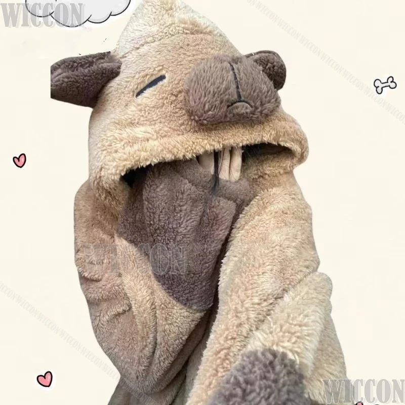 Adult Capybara Cosplay Costume Robes Kigurumi Onesie Anime Nightgown Halloween Cartoon Pajamas