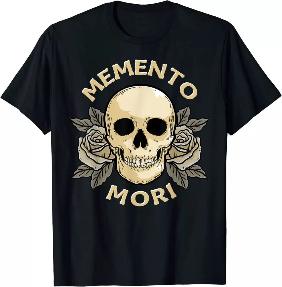 Memento Mori Skull Stoic Mortality Stoicism Philosophy Quote T-Shirt Y2K tops Unisex Summer Short Sleeve