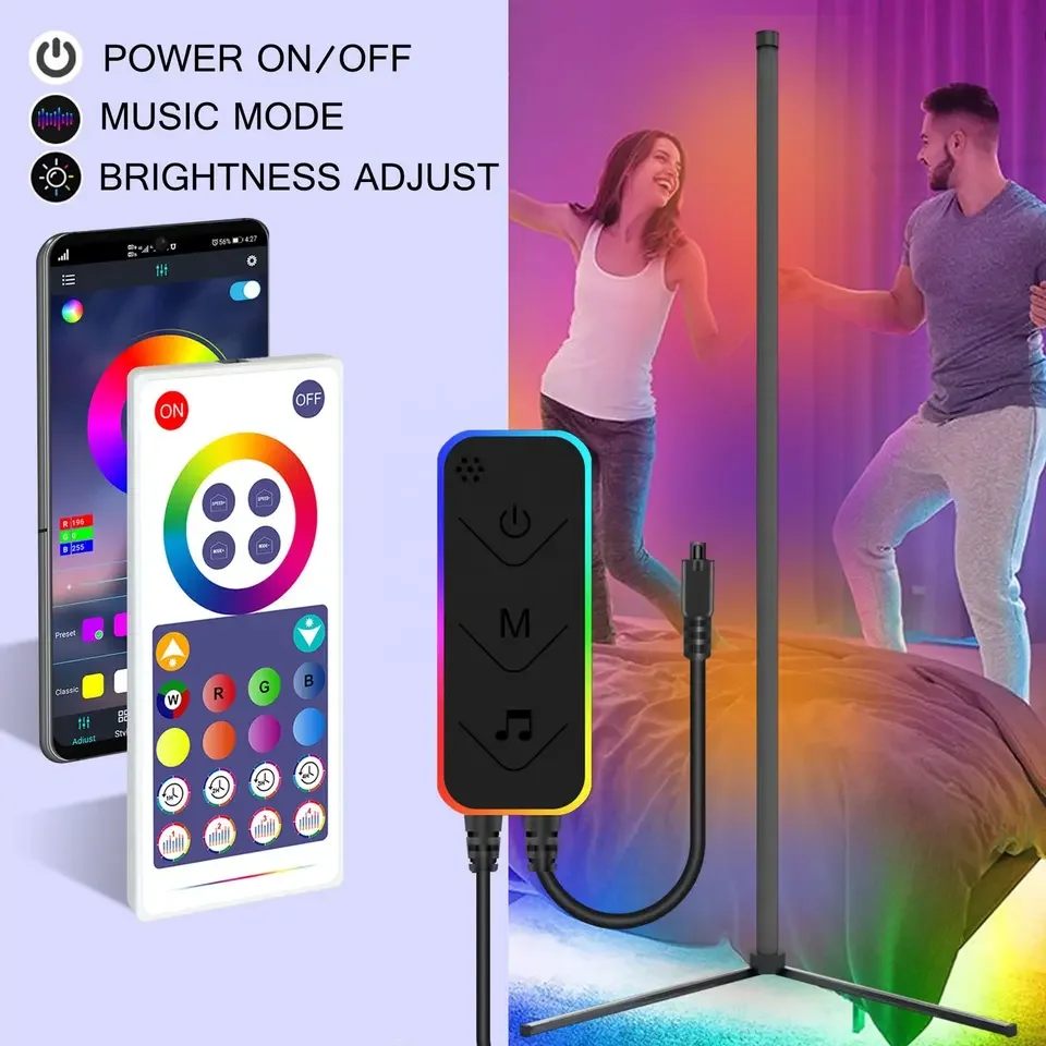 APP Smart Corner LED RGB Atmosphere Sound Activated Light Symphony Floor LED Lights In Living Room And Bedroom