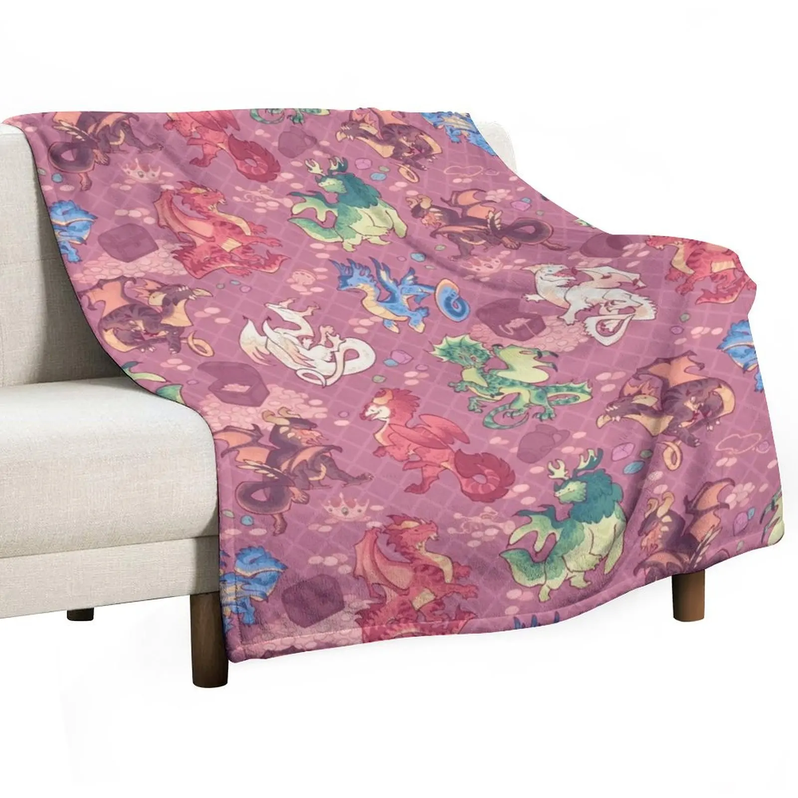 Chromatic dragons in red Throw Blanket Thermal Moving Soft Beds Kid'S Picnic Fashion Sofas Blankets