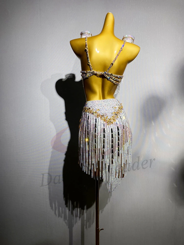 Robe de danseuse latine pour enfants et adultes, robe en diamant personnalisée haut de gamme, Tango Samba AB, robe de spectacle en pierre