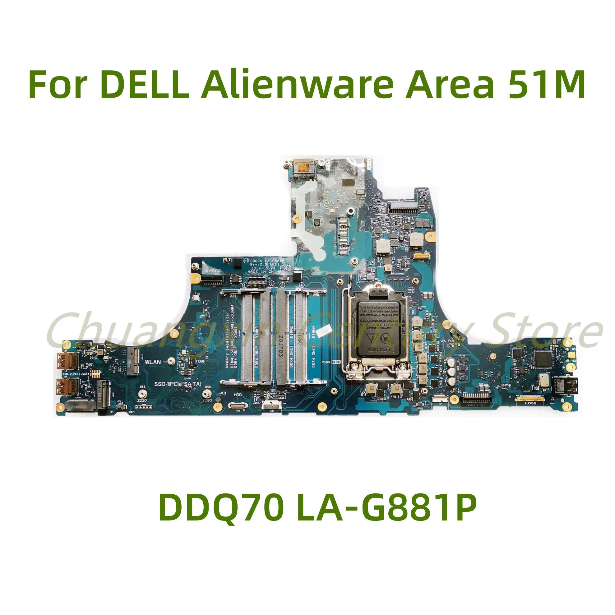 

Suitable for DELL Alienware Area-51M Laptop motherboard DDQ70 LA-G881P 100% Tested Fully Work