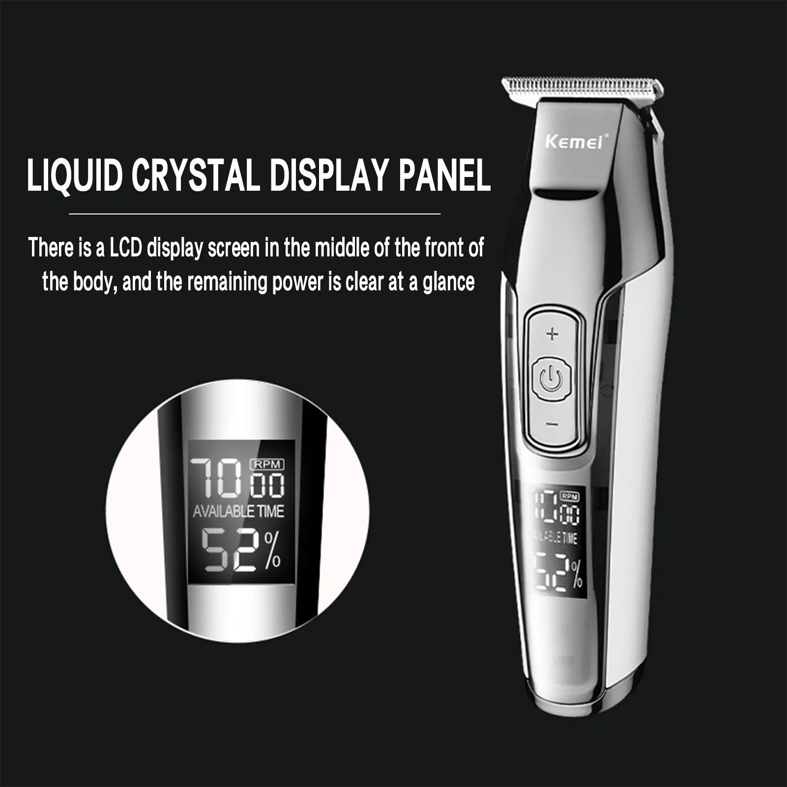 Professional Barber Clippers Rechargeable Precision Steel Blade Hair Trimmer for Barber Shop Stylist or Home