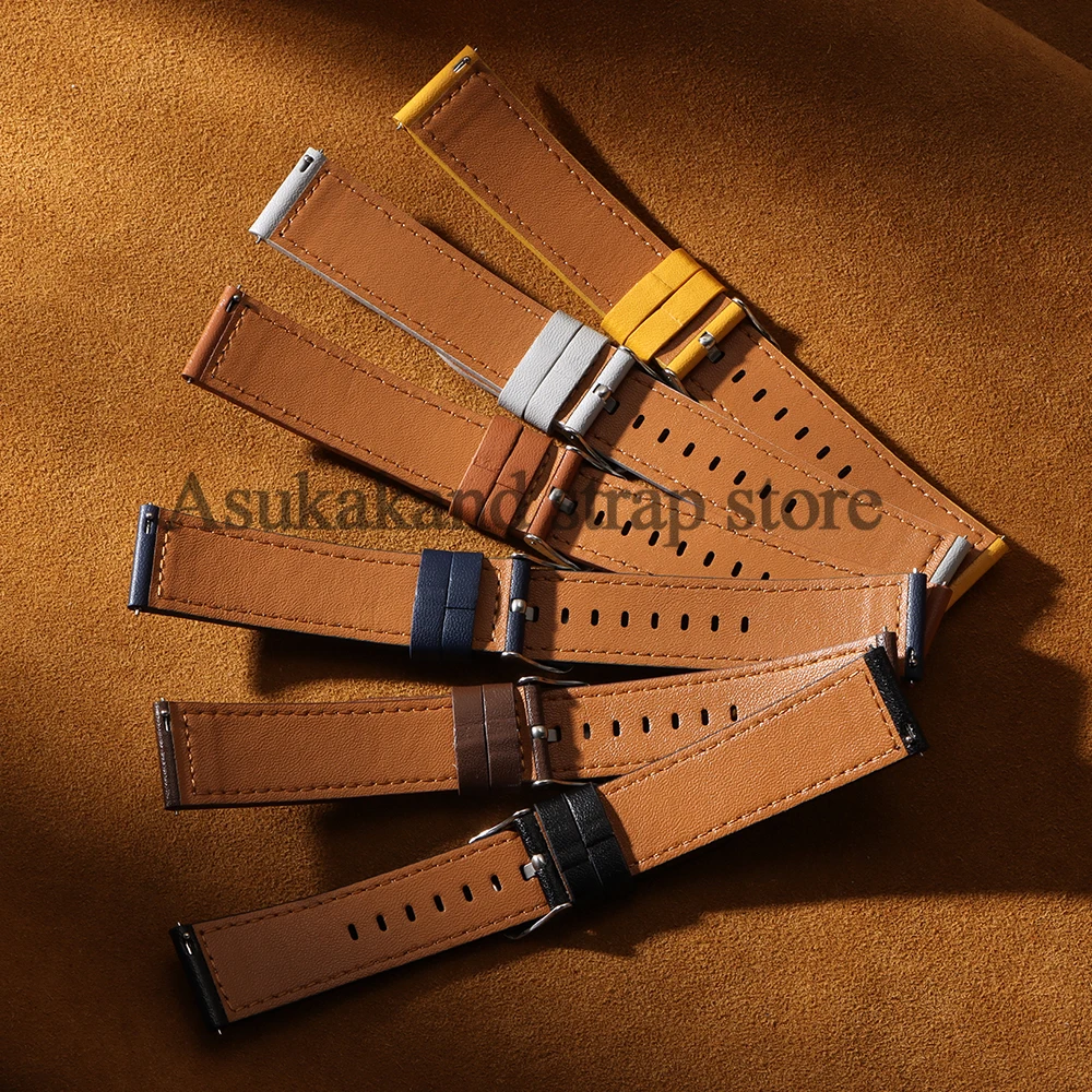 20 مللي متر 22 مللي متر حزام ساعة من الجلد الناعم لهواوي GT5 GT4 GT3 هواوي في نهاية المطاف خمر معصمه الرجال النساء الإفراج السريع سوار الفرقة