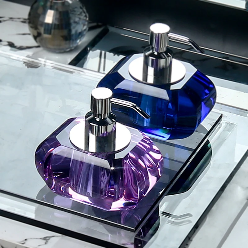 

Хрустальное стекло, пресс-бутылка для лосьона, дозатор мыла, дозатор дезинфицирующего средства для рук, роскошная бутылка для лосьона из хрустального стекла для ванной комнаты