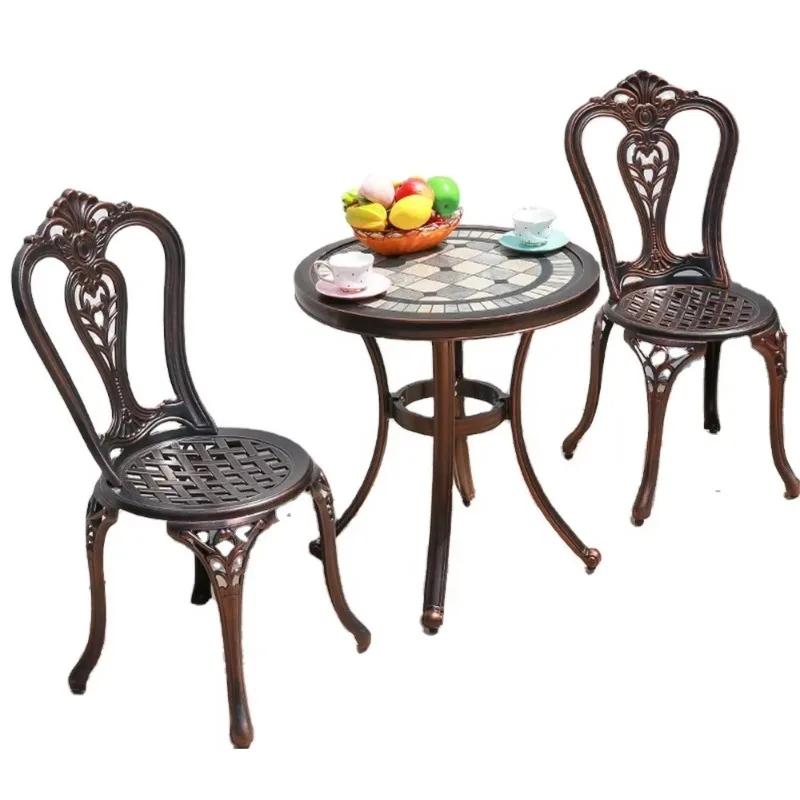 

Outdoor 2 4 6 Seat Table Set Patio Garden Furniture Balcony Patio Set Cast Aluminum Tile Table and Chair Garden Furniture Set
