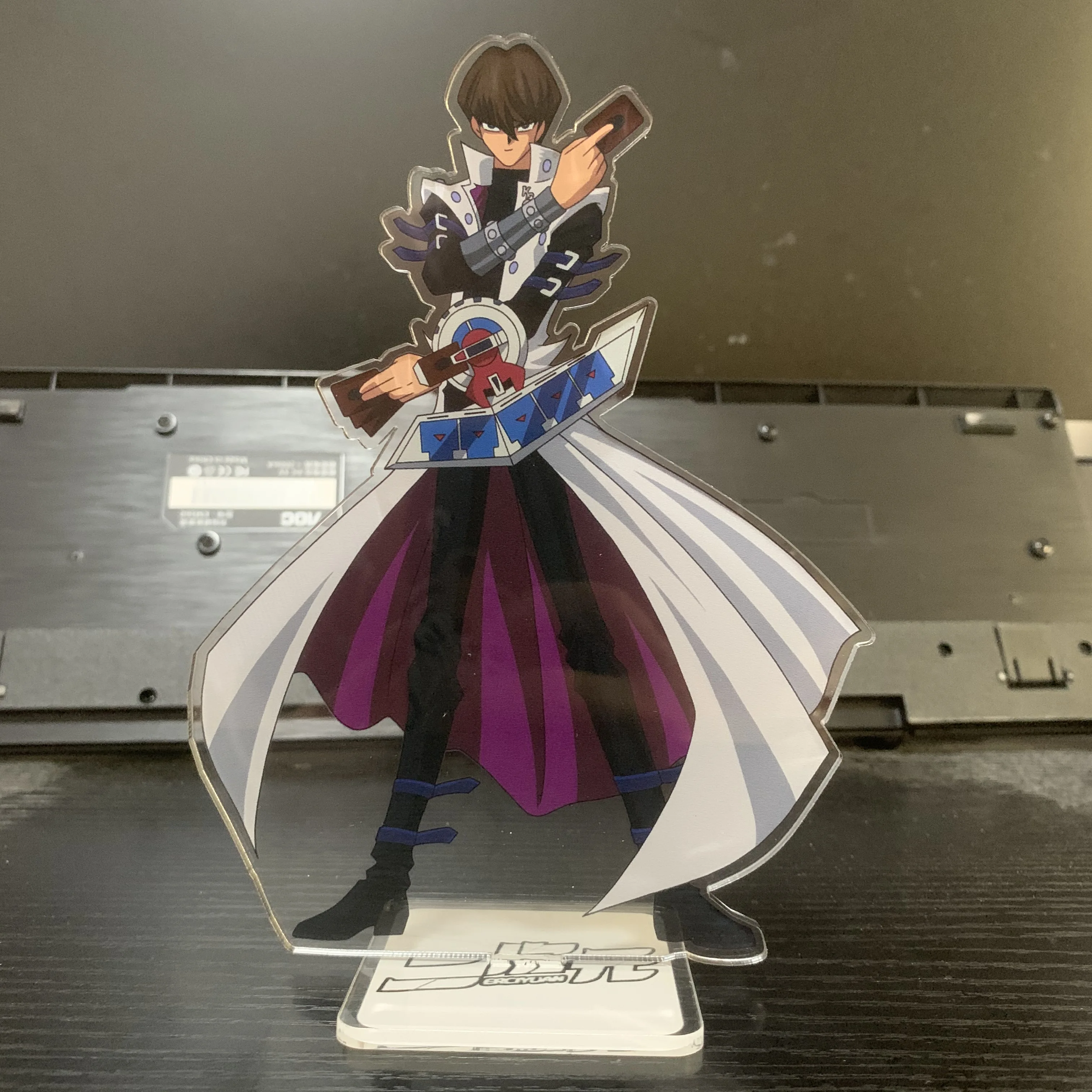 Japan Hot Anime Yu-Gi-Oh! Figure ATEM Seto Kaiba Cosplay supporto in acrilico modello piatto scrivania Decor segno in piedi ventagli giocattolo