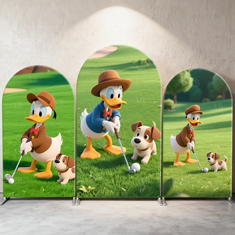 

Donald Duck Golf Theme Arch Backdrop Cover Kids Party Decor Photo Booth Supplies backdrop decoration