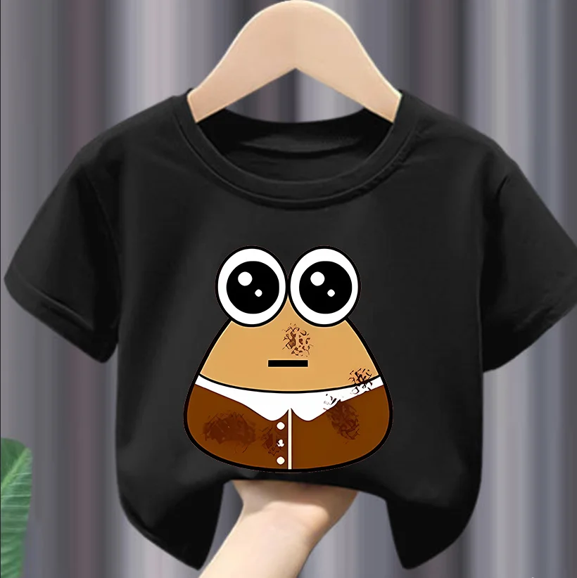 My Pet Alien Pou Kids T-shirts   Summer  Ound Neck T-shirt  Cartoon Summer Infant Tracksuits  Tees Boys Clothes  Tshirts