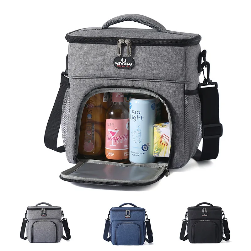 Multifunctional Double Layers Tote Cooler Lunch Bags for Women Men Large Capacity Travel Picnic Lunch Box with Shoulder Strap