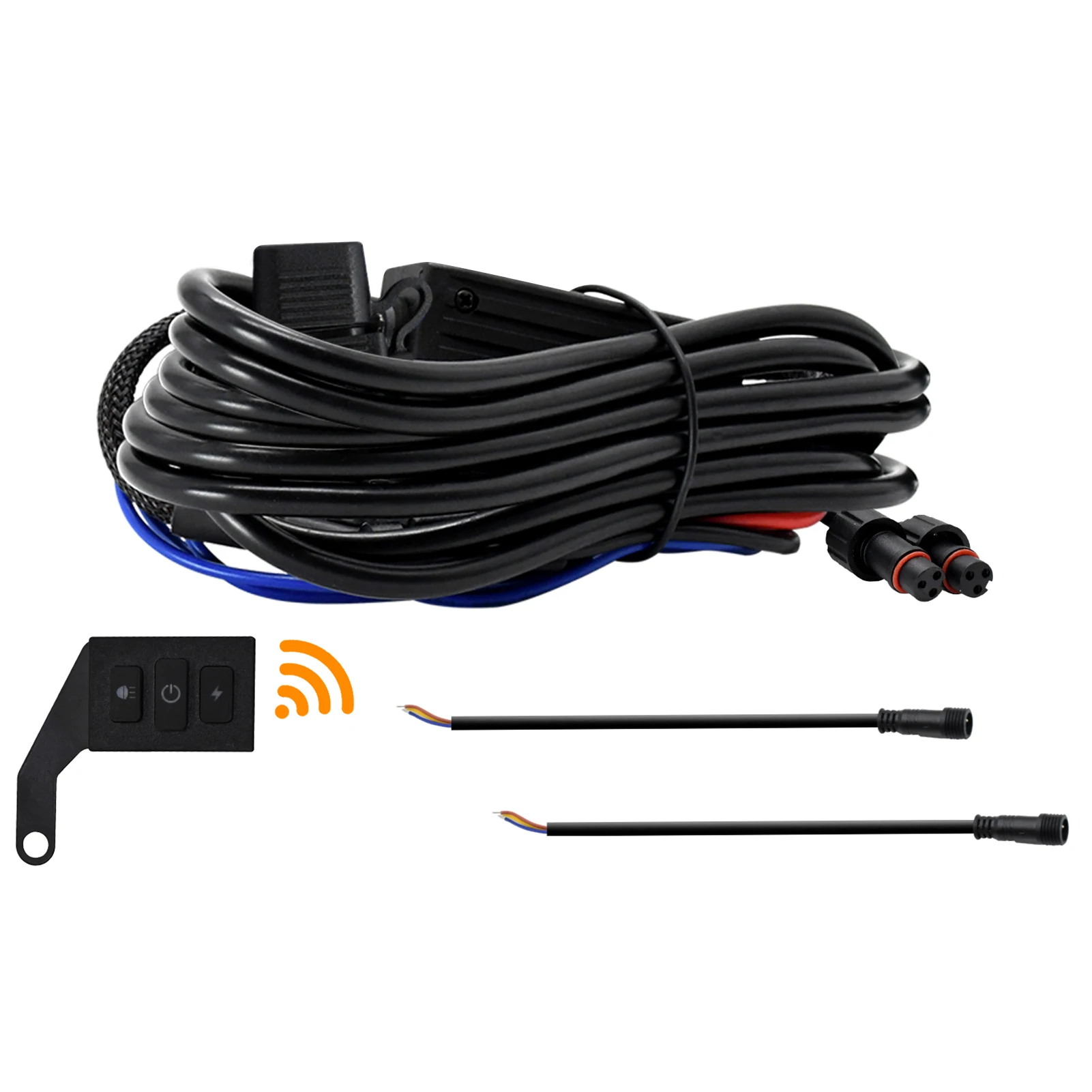 

Комплект жгутов проводов для мотоцикла, 300 Вт, 16 AWG, водонепроницаемый разъем, комплект жгутов проводов, комплект жгутов проводов для прожектора для мотоцикла, черный