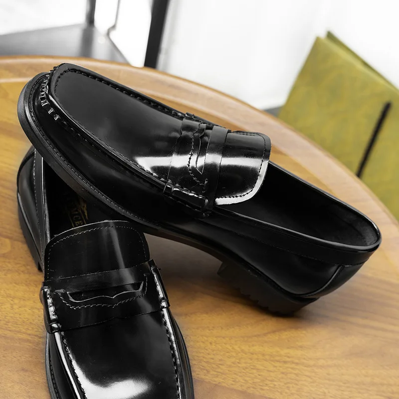 Men's business casual British-style open-toe leather shoes with soft soles Loafers