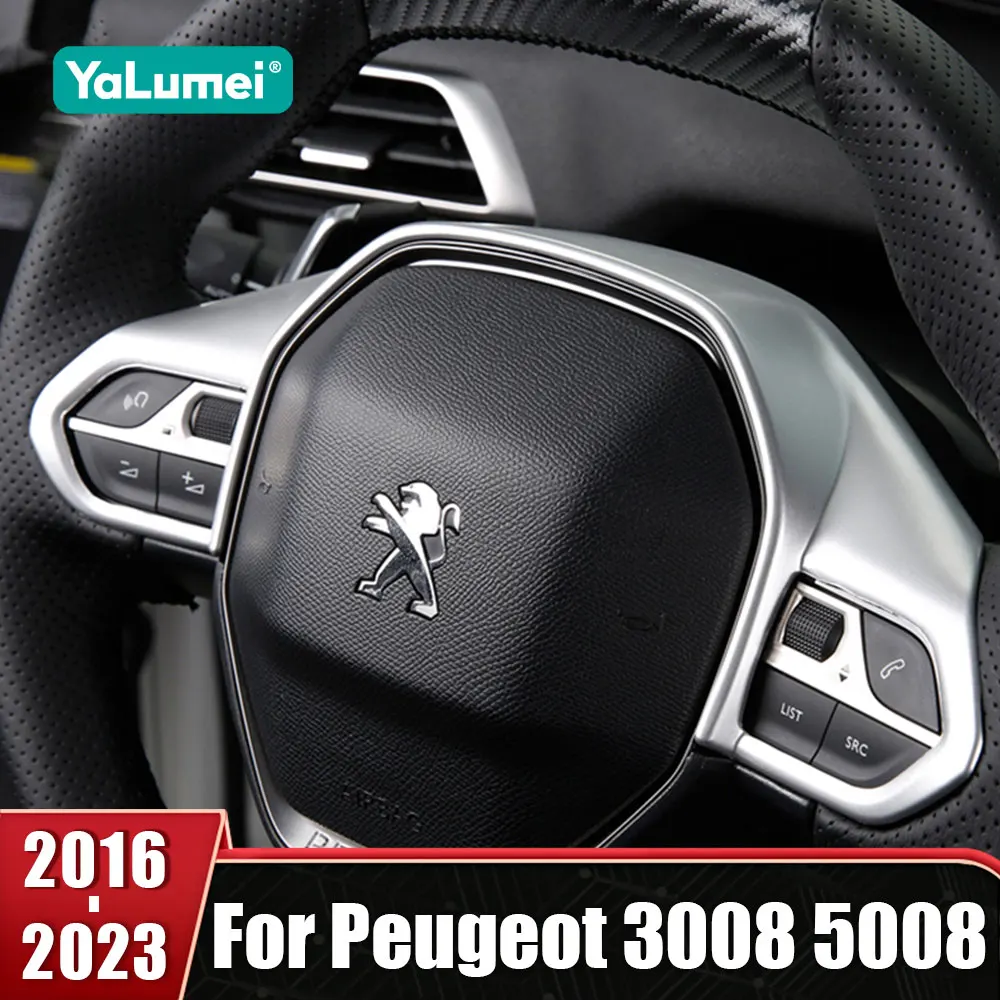 

Steering Wheel Button Panel Cover Trim For Peugeot 3008 5008 GT 3008GT 5008GT 2017 2018 2019 2020 2021 2022 2023 Car Accessories