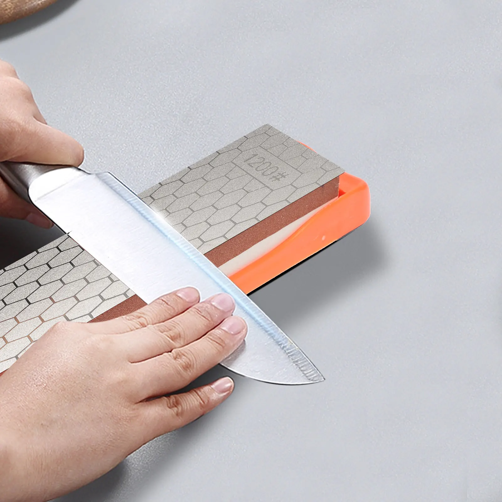 

High Grade Diamond Whetstone Rectangular Sharpening Stone for Home Kitchen Knives Honeycomb Design Double Sided Non Slip Base