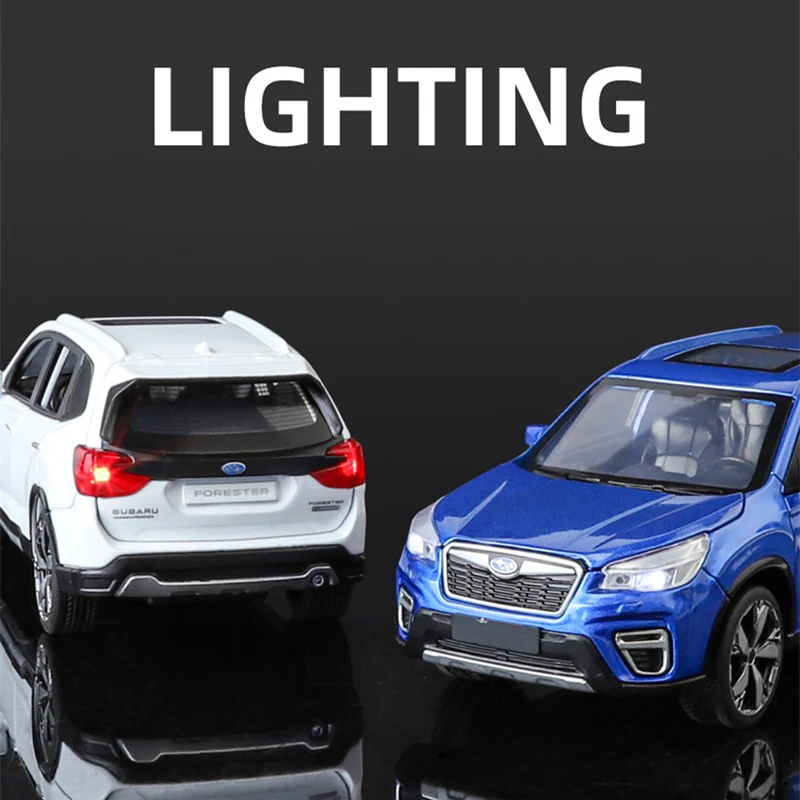 1/30 Subaru Forester SUV Alloy Car Model Diecast Metal Toy Off-road Vehicles Car Model Simulation Sound and Light Kids Toys Gift