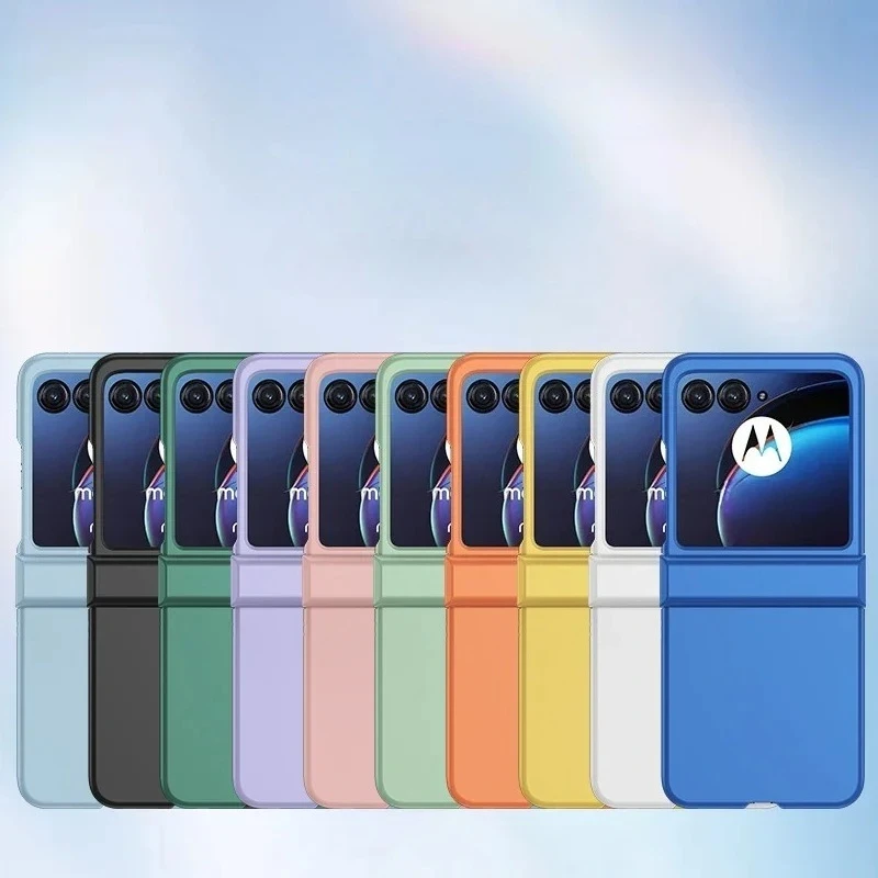 حافظة صلبة بملمس الجلد لهاتف موتورولا رازر 60 برو 50 40 Ultra Razr + 2024 2025 حافظة حماية كاملة لون الحلوى غطاء خلفي غير لامع #6
