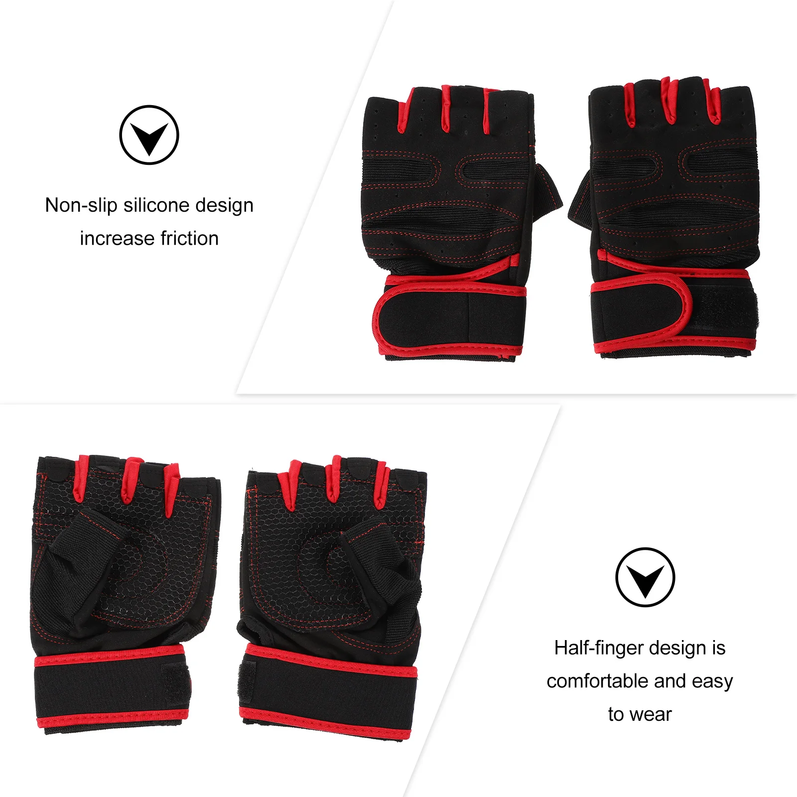 

Half Finger Cycling Gloves Breathable Elastic Non slip Outdoor Sports Gym Lifting Fitness Riding Climbing Weightlifting Gloves