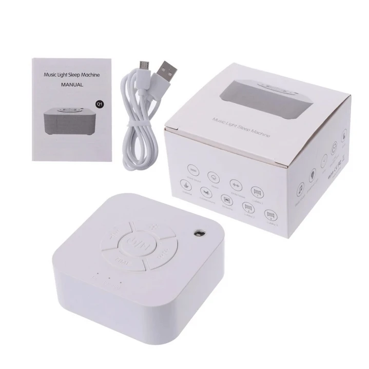 Noise Machine White USB Rechargeable Timed Shutdown Sleep Sound Machine Musical sleep instrument  For Sleeping Office Travel