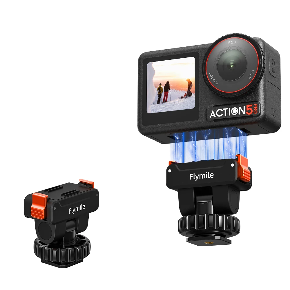 Adaptador de zapata fría para cámara para accesorios DJI Action 5 Pro 4 3, soporte magnético de liberación rápida, soporte para cámara de acción, Base de conexión