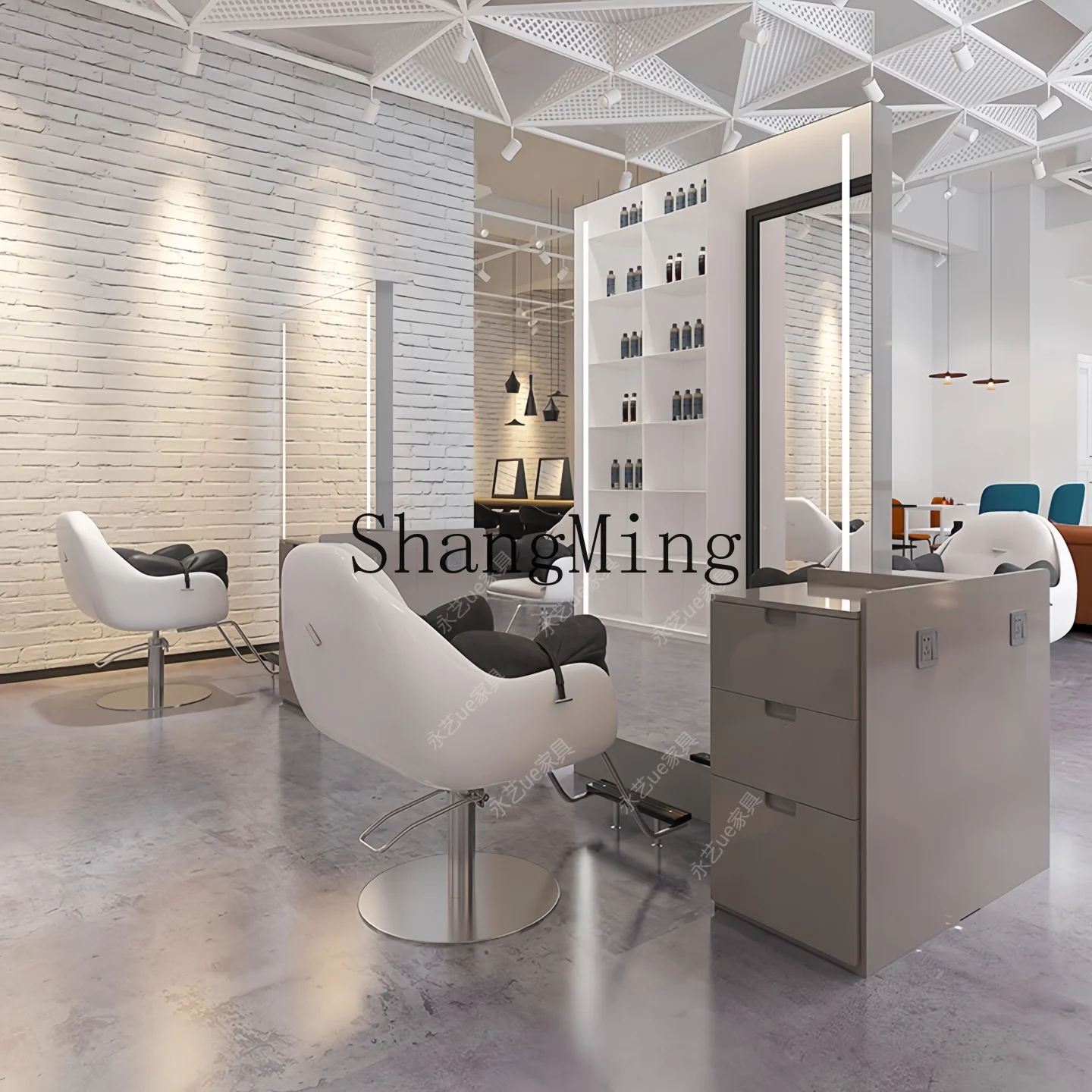 CL salon mirror  and dye  table double-sided hair cuttinghigh-end barber shop mirror hair salon special hair