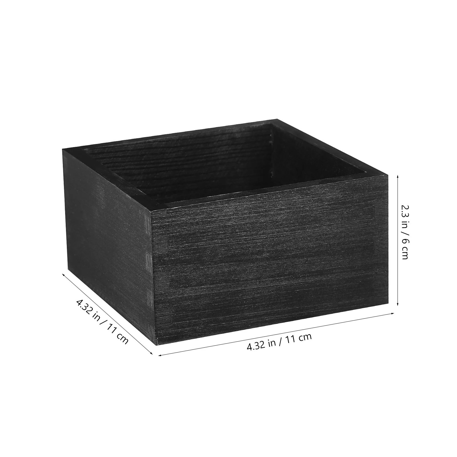 

2Pcs Wooden Planter Boxes for Succulents and Desk Organization Natural Grain Square Wood Storage Box No Lid Rustic Flower